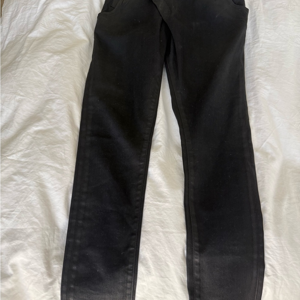 R13 Black Waxed X-Over Jeans